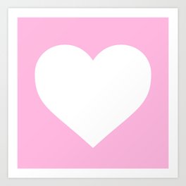Heart (White & Pink) Art Print
