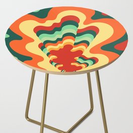 Exotic Flower Plant Blossoming With Swirling Color Waves In Warm Natural African Color Palette Side Table