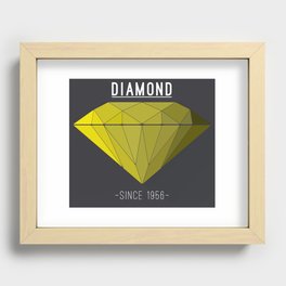 Diamond Shape - YellowBlack Recessed Framed Print