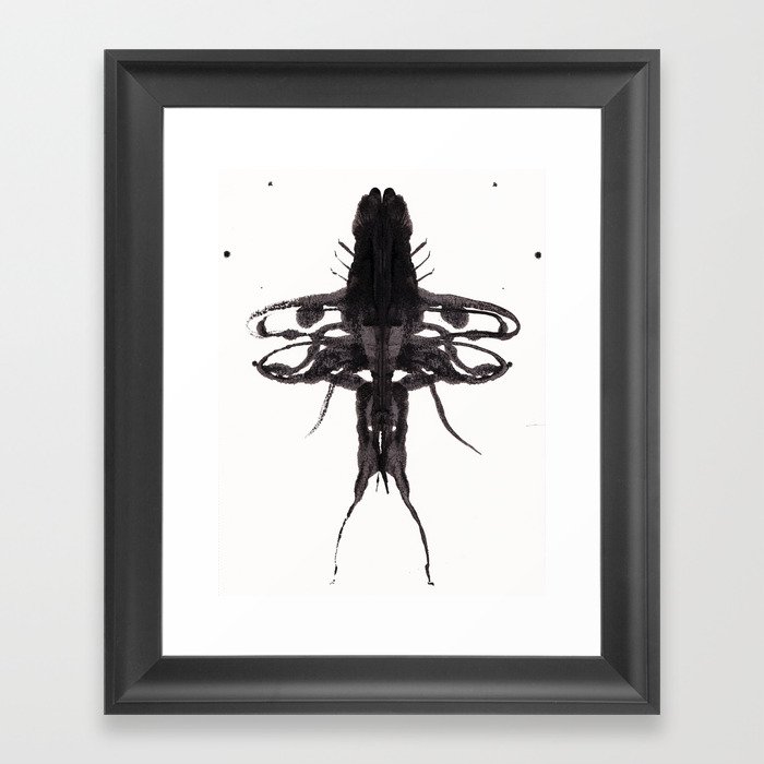 Beetle Inkblot Framed Art Print