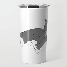 Gray Tuxedo Cat Travel Mug