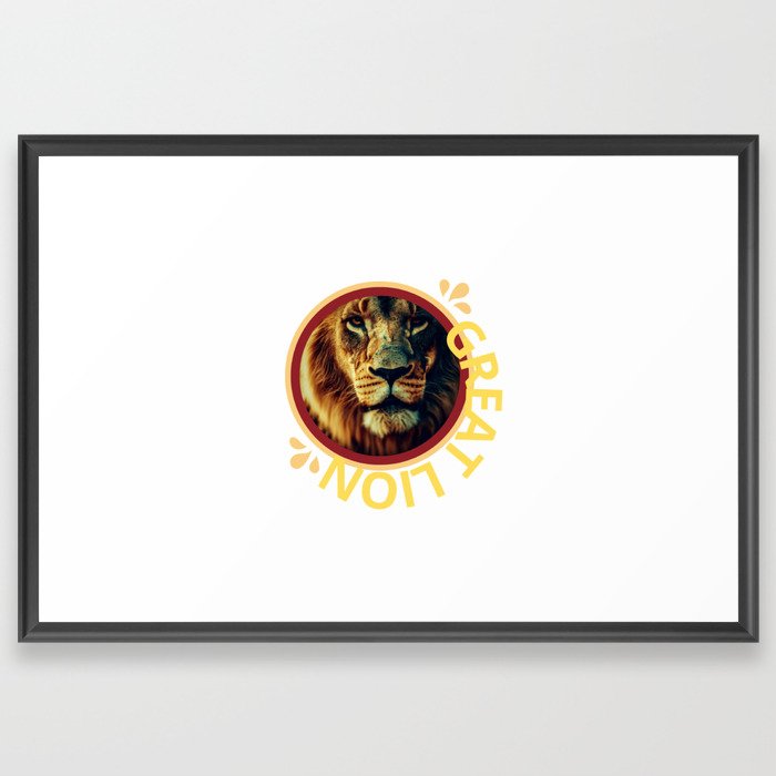 Great Lion: Witness the Majestic Beauty of the Aurora Framed Art Print