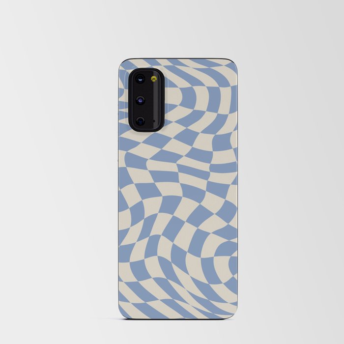 Baby blue warp checked Android Card Case