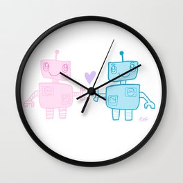 robots in love Wall Clock