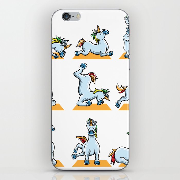 Unicorn Yoga Poses Shirt Namaste Funny Yoga Zen Iphone Skin By