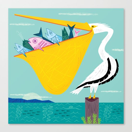 The Greedy Pelican Canvas Print
