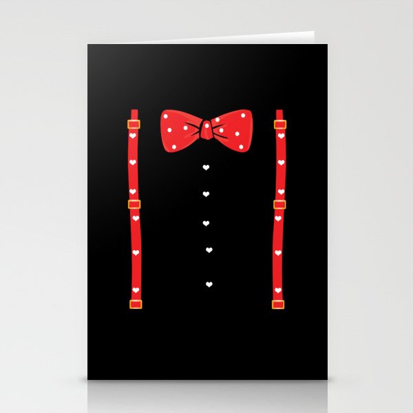 Valentines Costume Tie Suspender Valentines Day Stationery Cards