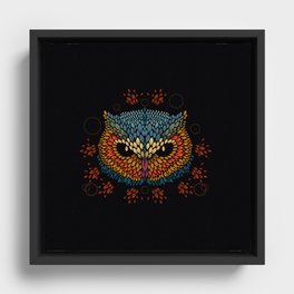 Owl Face Framed Canvas