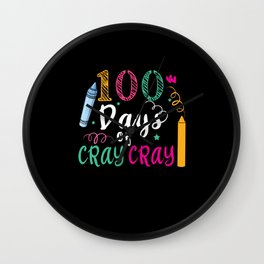 Day Of School 100th Day Color Colorful Art Cray Wall Clock