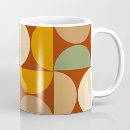 Mid century geometric pattern on burnt orange background 4 Mug