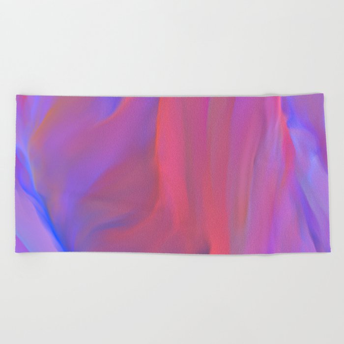 Neon Flow Nebula #11: blue & pink Beach Towel