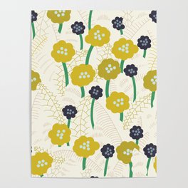 Meadow flowers by day Poster