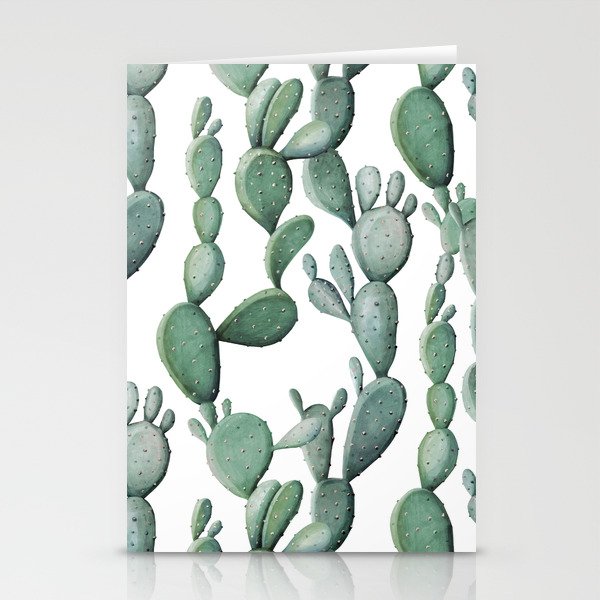 Cactus Bunch Green Stationery Cards