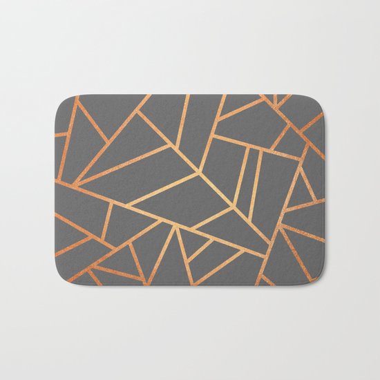 Copper And Grey Bath Mat