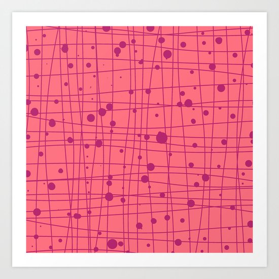 Woven Web pink Art Print