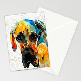 Great Dane Dog Art Portrait - Those Eyes - Sharon Cummings Stationery Card