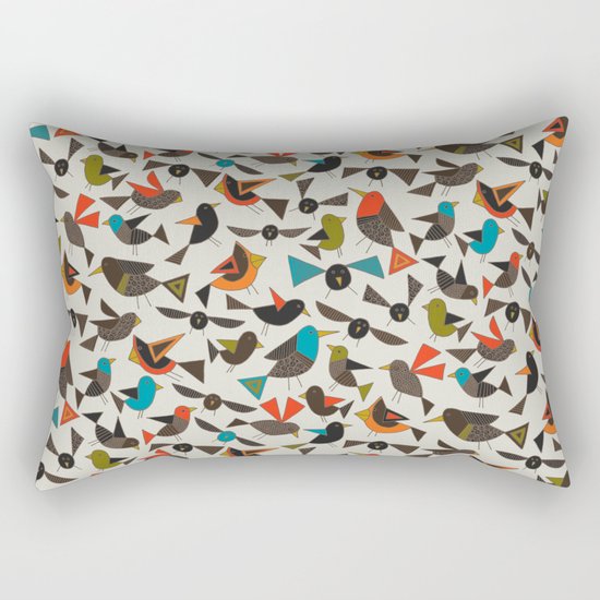 just birds china white Rectangular Pillow