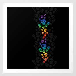 Skulls Fun - rainbow/black Art Print