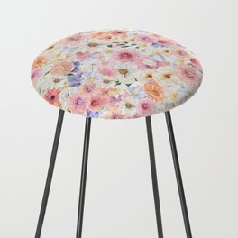 Floral Pastel  Counter Stool