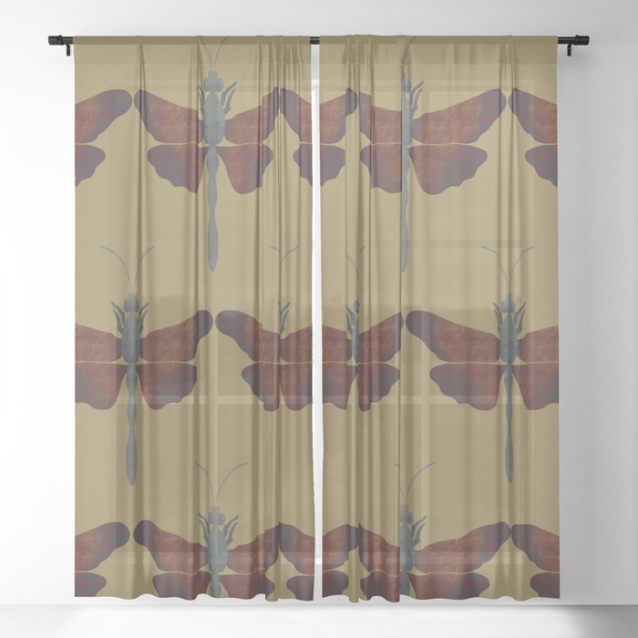 Dragonfly Pattern 1.0 Sheer Curtain