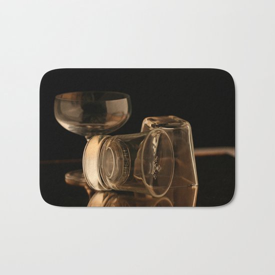 Glasses in Gold Tones Bath Mat