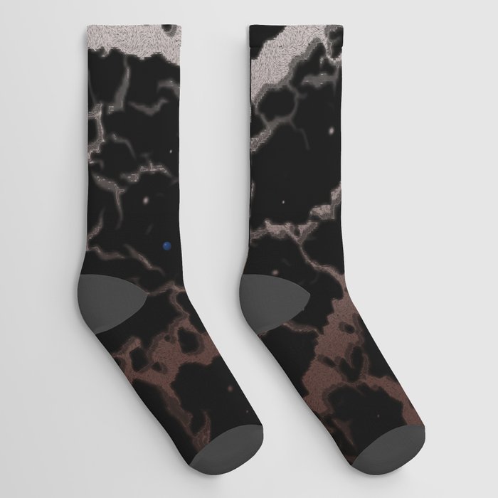 Cracked Space Lava - Brown/White Socks