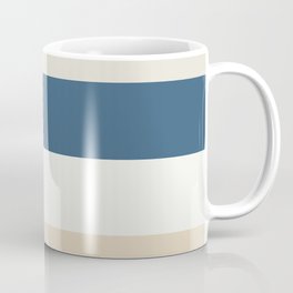 Blue, Linen White, Beige and Off White 4 Bold Stripes - 2020 Color of the Year Chinese Porcelain Coffee Mug