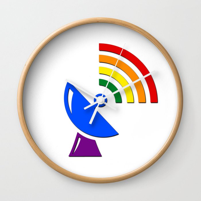 Rainbow Gaydar Gay Pride Flag Colors Wall Clock