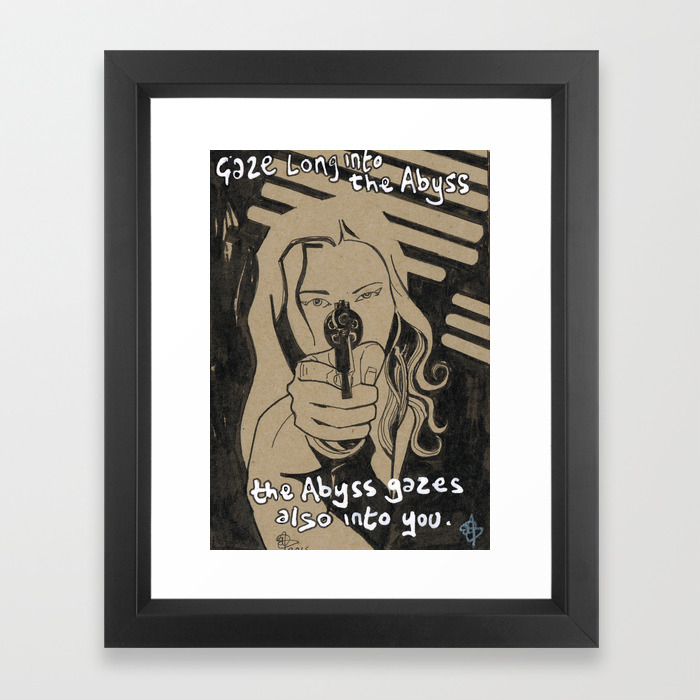 Stare Into The Abyss Framed Art Print By Rhstewartillustrator Society6 It reminds me that in some dark corner of russia there may be. society6