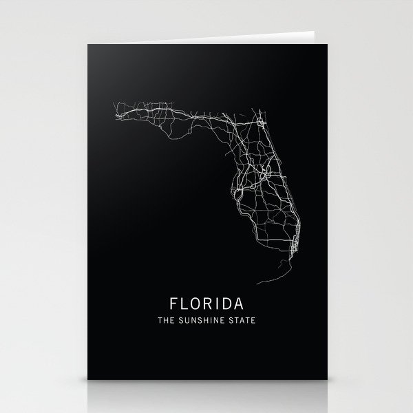 Florida State Road Map Stationery Cards
