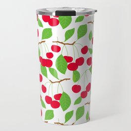 Cherry fruit tree seamless pattern illustration  Travel Mug