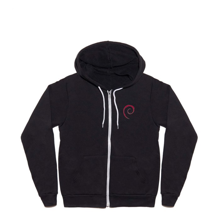 Debian Official Spiral Swirl Logo T-Shirt Full Zip Hoodie