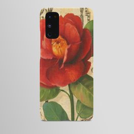 French card shabby chic red Camelia Android Case