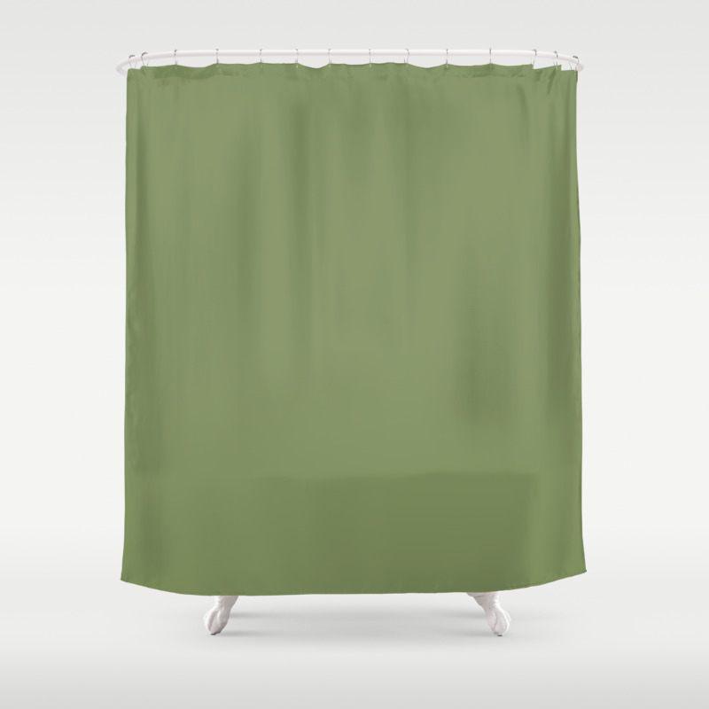 Rustic Wisteria Light Olive Green Shower Curtain By