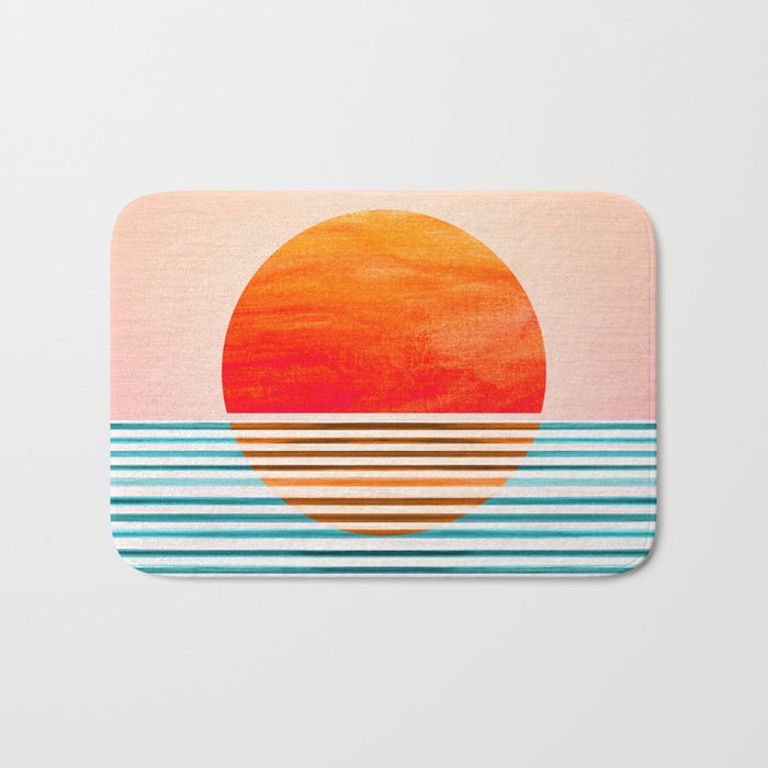Minimalist Sunset III / Abstract Landscape Bath Mat