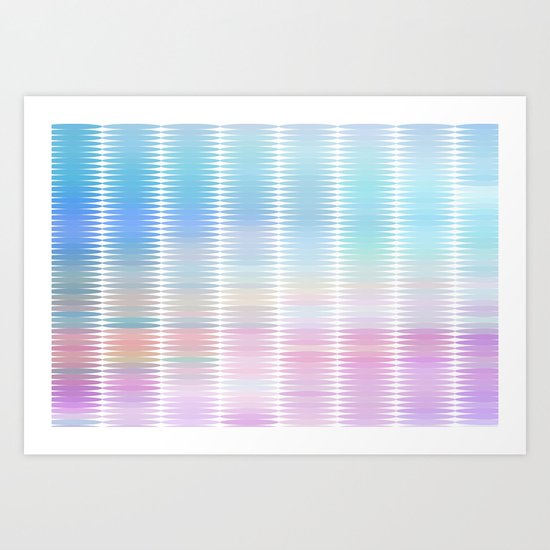 Soft Pastel Oval Geometric Abstract Art Print