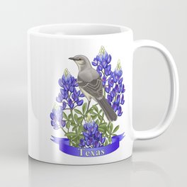 Texas State Mockingbird and Bluebonnet Flower Coffee Mug