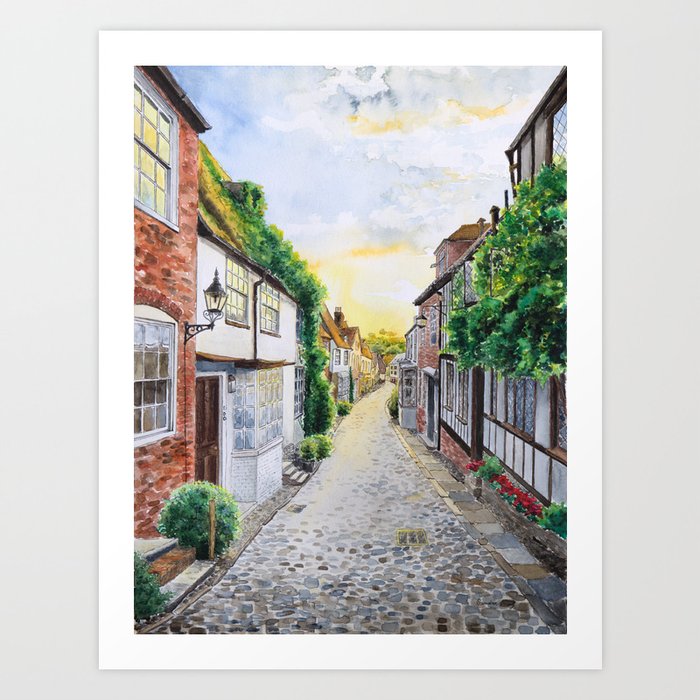 Mermaid St at Sunset Art Print