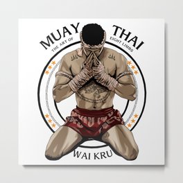 Muay Thai Wai Kru Metal Print | Mixedmartialarts, Fighting, Fighter, Training, Spirit, Sport, Gym, Thailand, Mma, Graphicdesign 