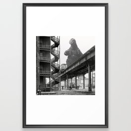 1941 Godzilla Chicago Elevated Train Visit Framed Art Print