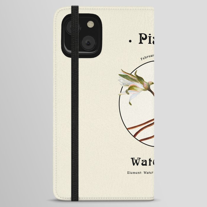 Pisces & Water Lily - Flowers of the Zodiac iPhone Wallet Case