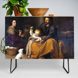 Bartolome Murillo The Holy Family with a Dog Credenza