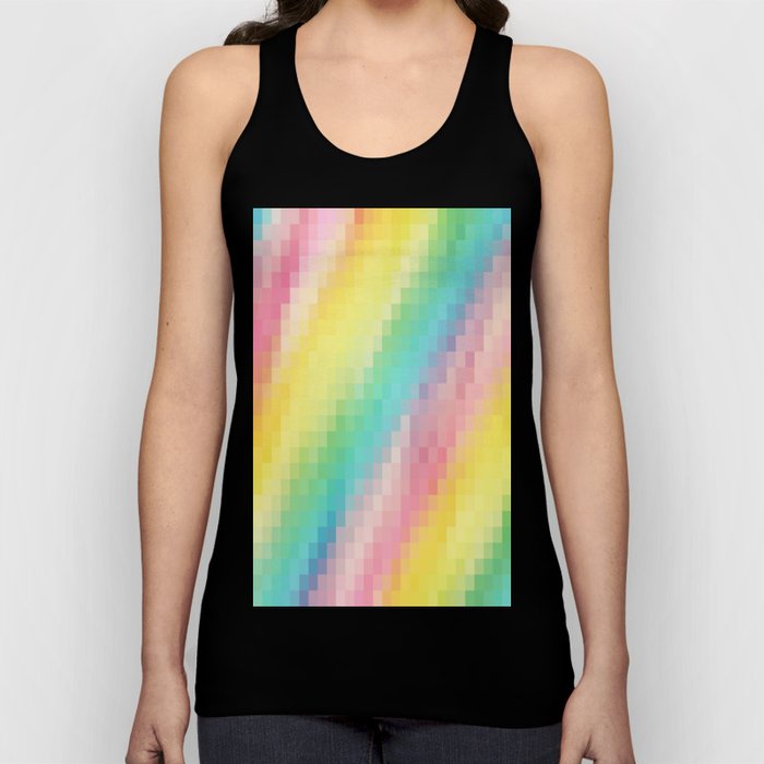 Pastel Rainbow pixels Tank Top