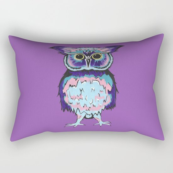 Small Purple Owl Rectangular Pillow