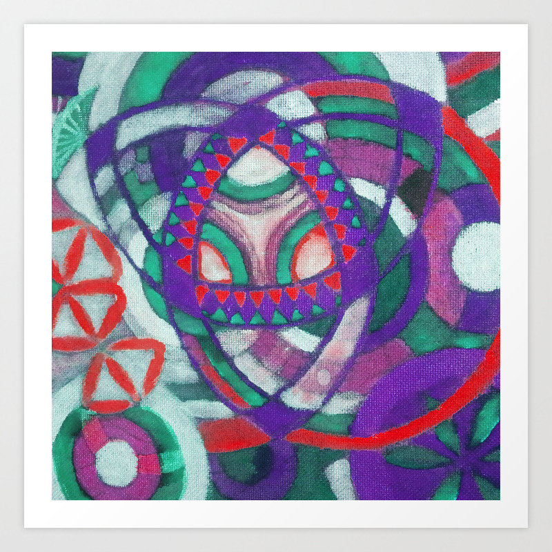 Vintage Sacred Geometry Painting Art Print By Cveti Society6