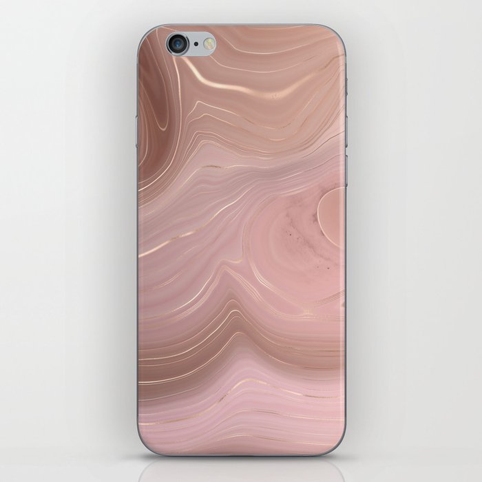 Rose Gold Agate Geode Luxury iPhone Skin