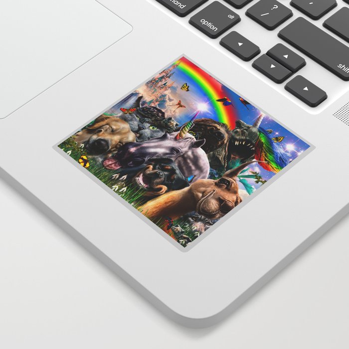 Rainbow Unicorn Animal Selfie Sticker