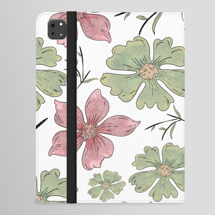 Spring Watercolor Floral iPad Folio Case