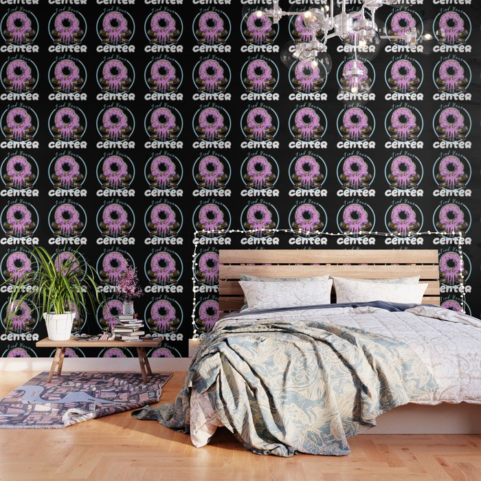 Find Your Center Grungy Skull Donut Pun Wallpaper