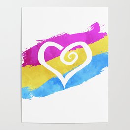 Pan heart - LGBTQ pride flag Poster